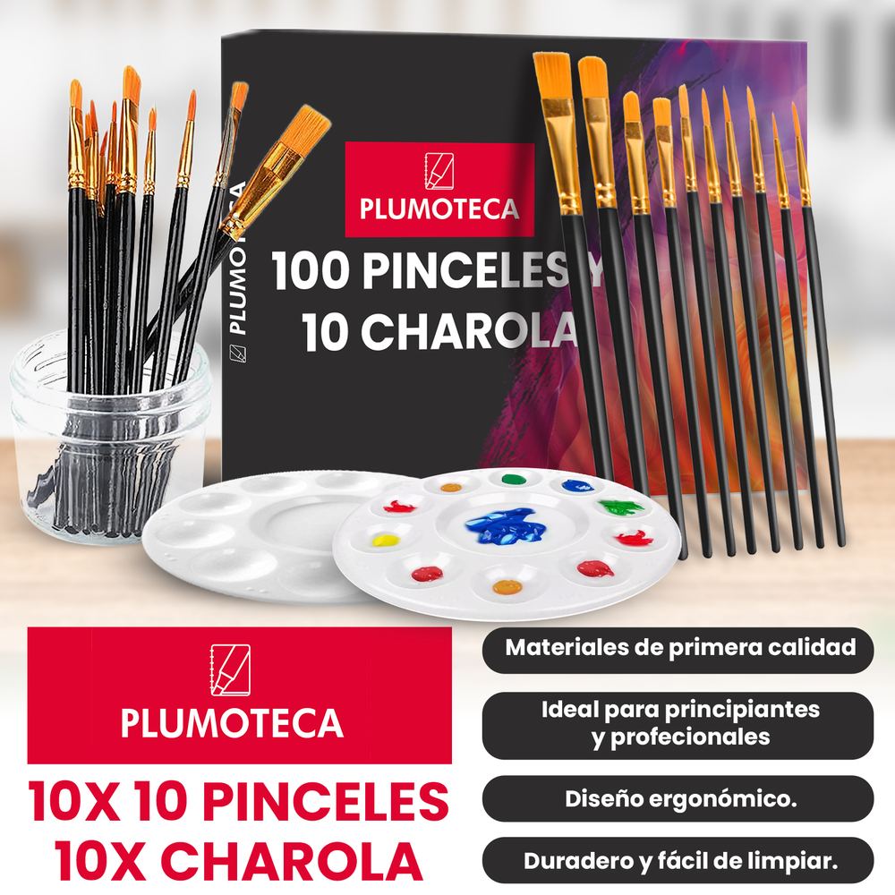 100 pinceles + 10 godetes foto 2