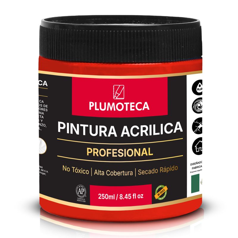 Pintura acrílica Rojo Brillante PLUMOTECA