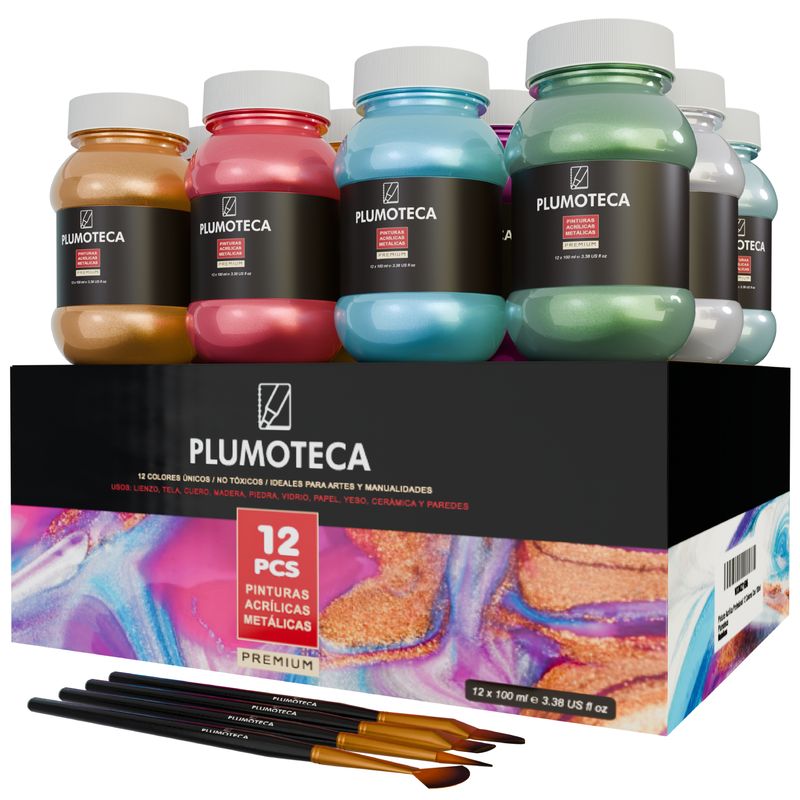 Set 12 colores × 100 ml PLUMOTECA